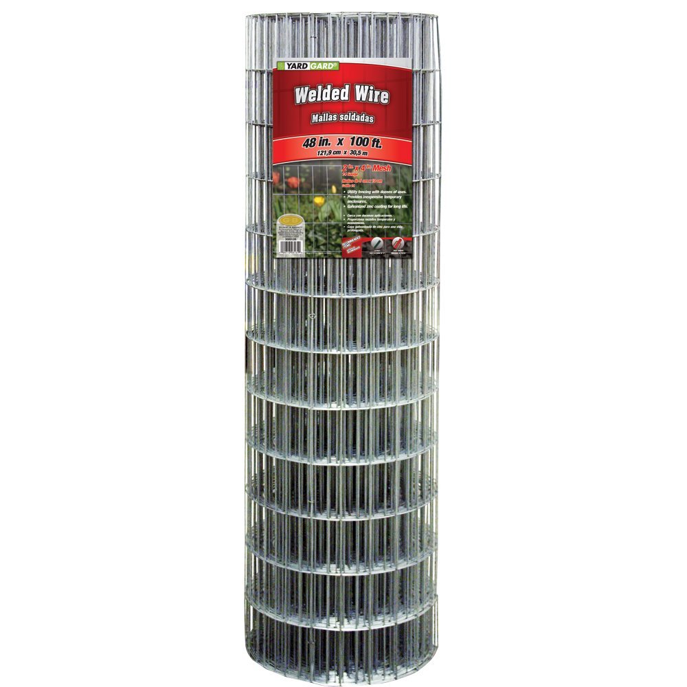 YardGard 308312B Galvanized Welded Wire Fence, 14-Gauge, 4"x2" Mesh, 48"x100'