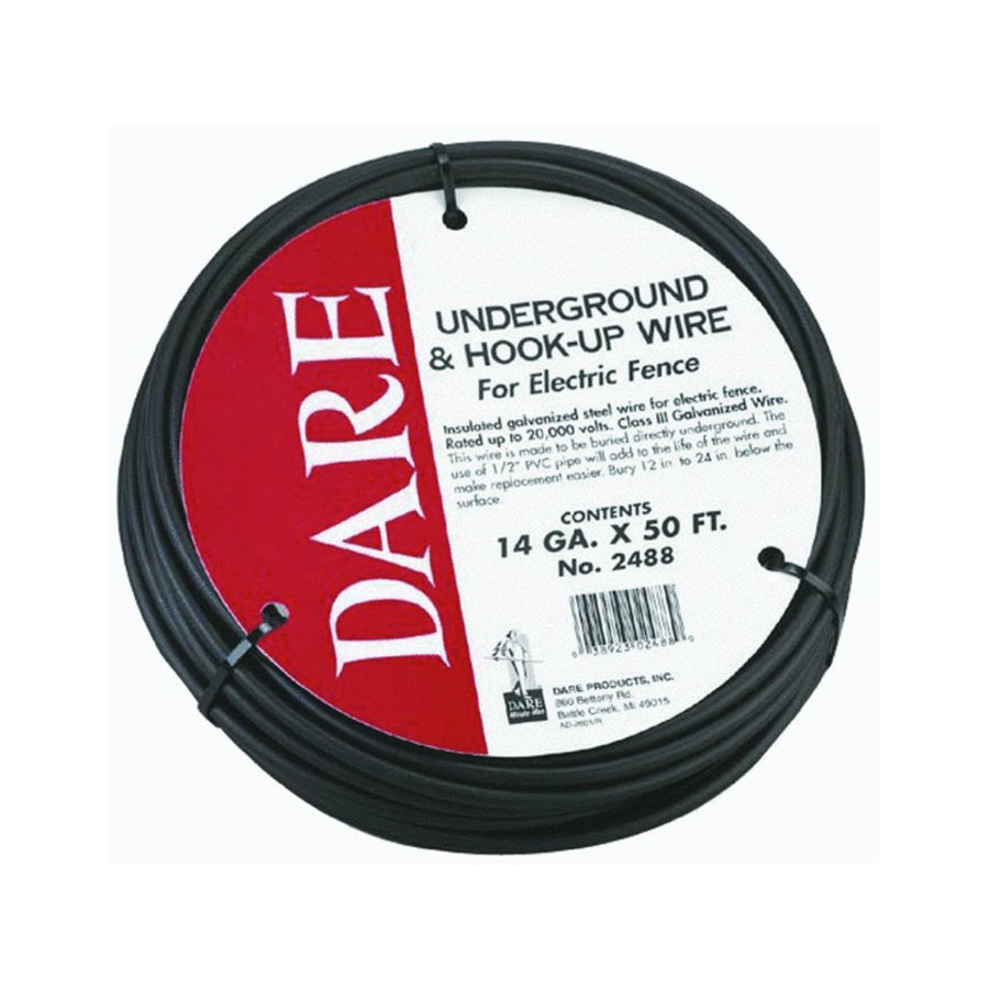 Dare 2488 Underground & Hook Up Wire for Electric Fence, 14 Gauge x 50' Coil
