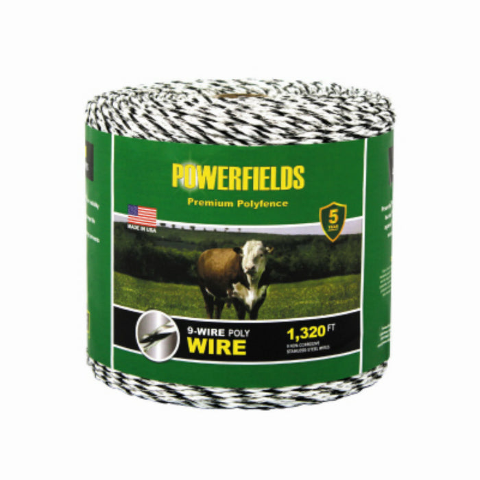 Powerfields EW936-1320 Premium Polywire with 9-Stainless Steel Wire, 1320'