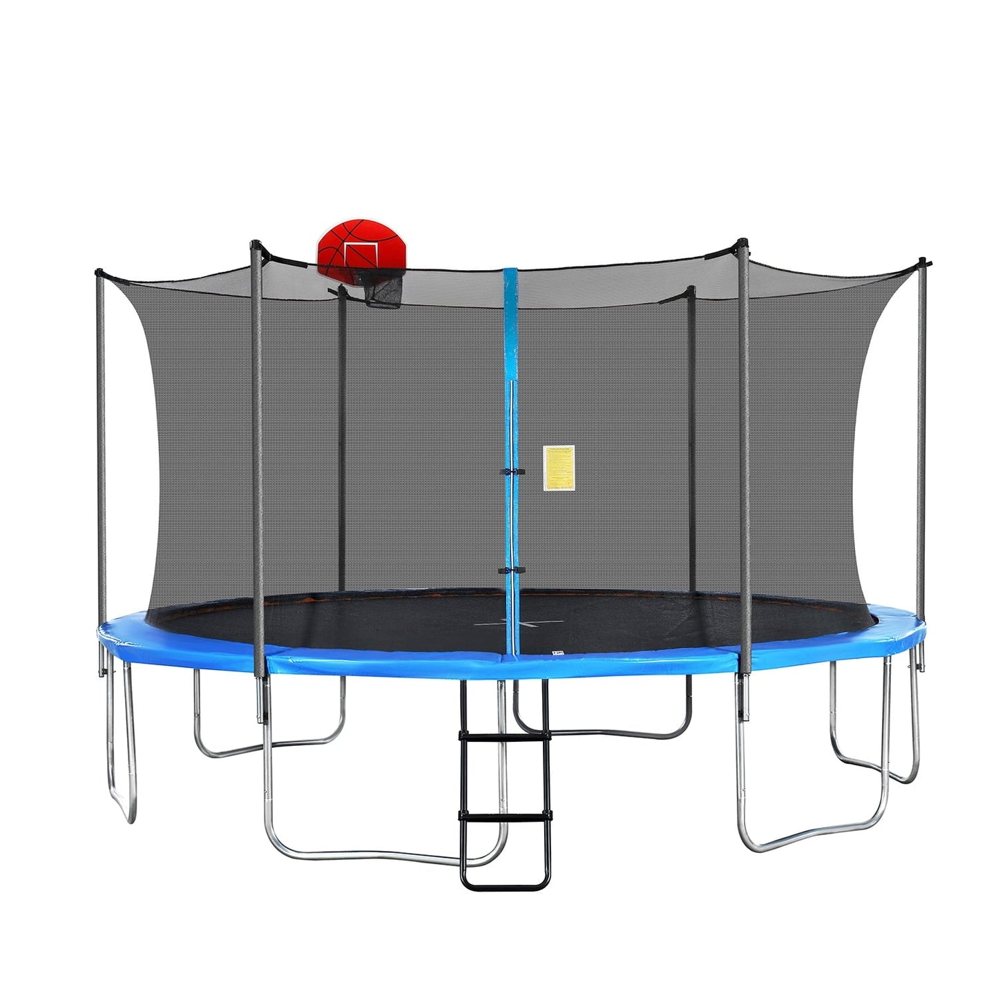 12Ft Trampoline with Basketball Hoop and Ladder, Blue