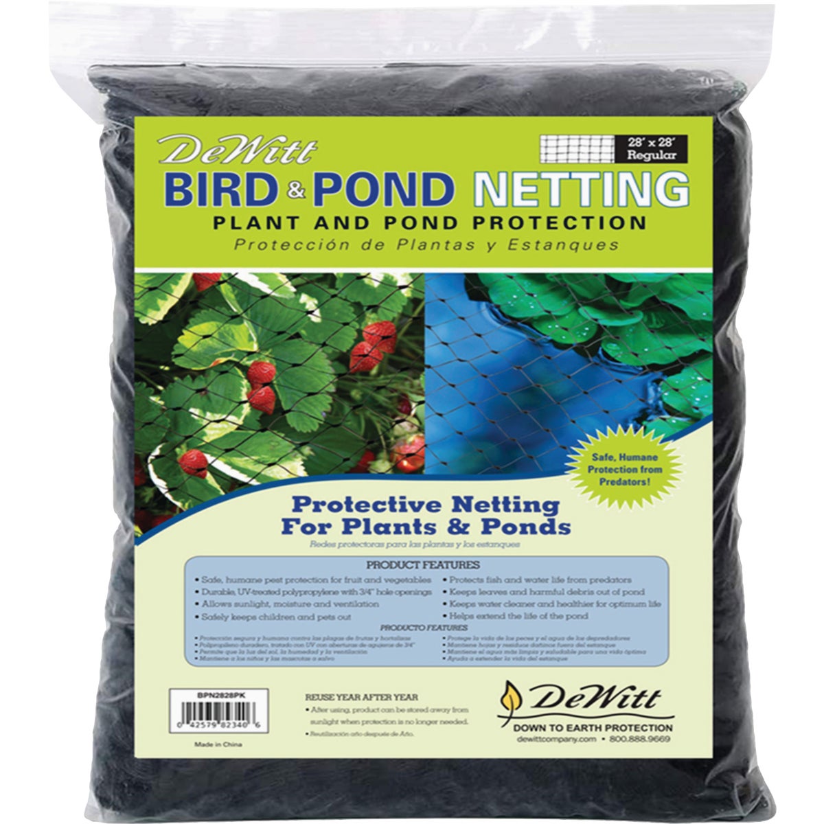 DeWitt 3/4 In. Mesh 28 Ft. x 28 Ft. Black Multi-Purpose Bird & Pond Netting