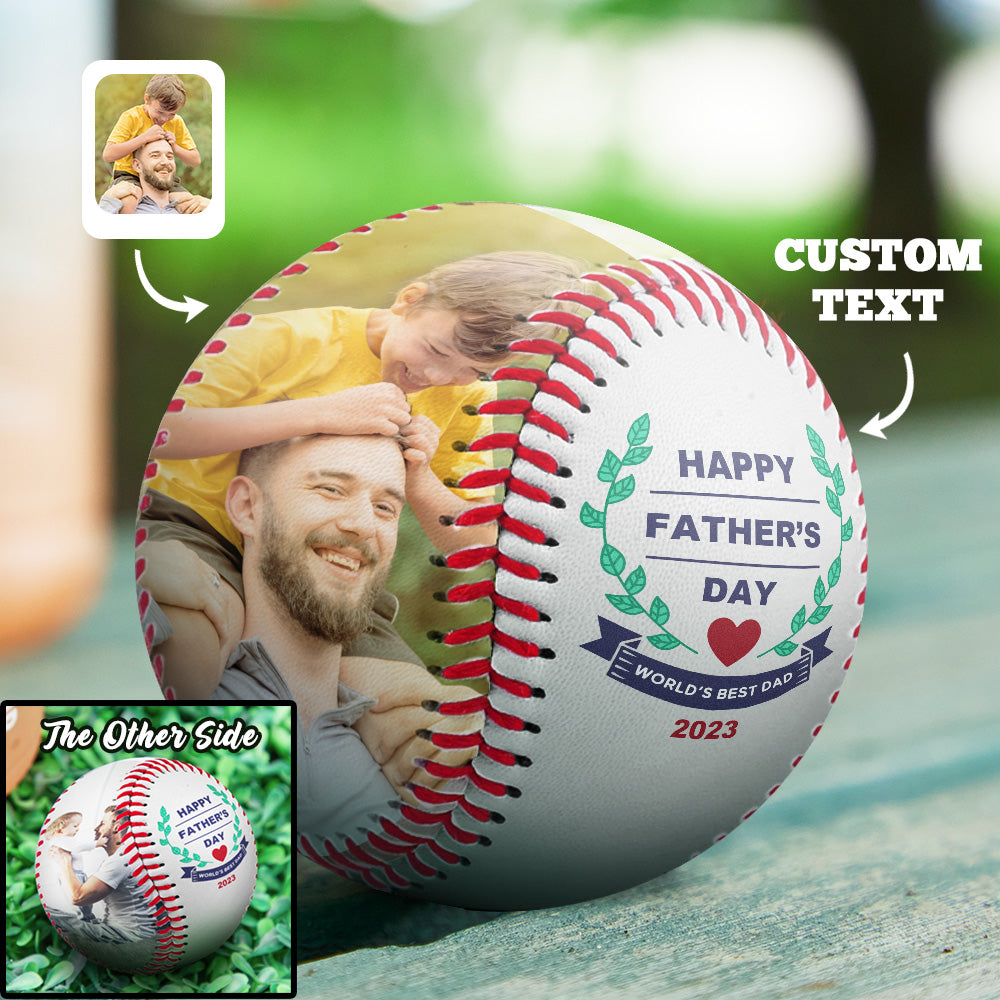 Custom Photo Engraved Baseball Creative Sports Gifts for Father