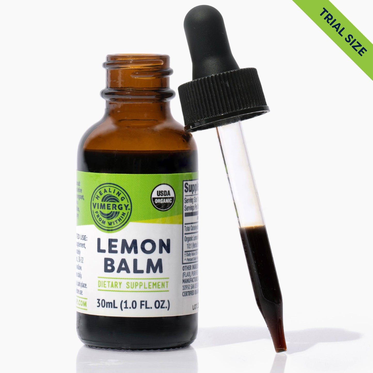 Organic Lemon Balm Vimergy Supplements Vitamins |pdp_img_gallery_30ml