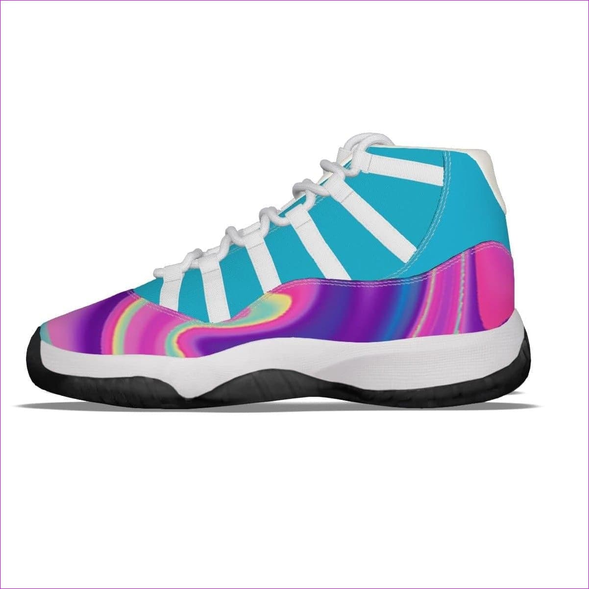 US12(EUR43) - Tie-Dye Cotton Candy Air Blue Women's High Top Basketball Shoes - womens high-top basketball sneaker at TFC&H Co.
