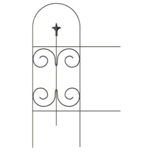 Panacea 89373 Folding Fence with Finial, Black, 32" x 8'