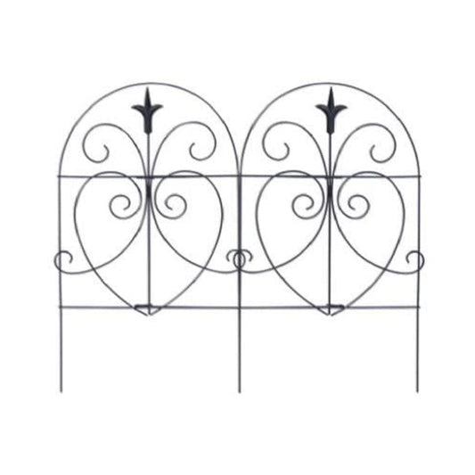 Panacea 89379 Romantic Style Folding Garden Fence, Black, 18" x 8'