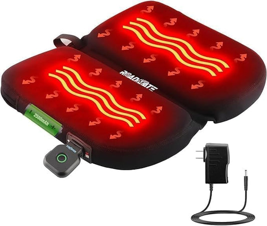 Heated Seat Cushion Cordless Rechargeable Stadium Seat Pad Portable Bleacher Cushion for Outdoor Sports, Camping, Fishing, Home with 3 Heat Settings (Small & Black)