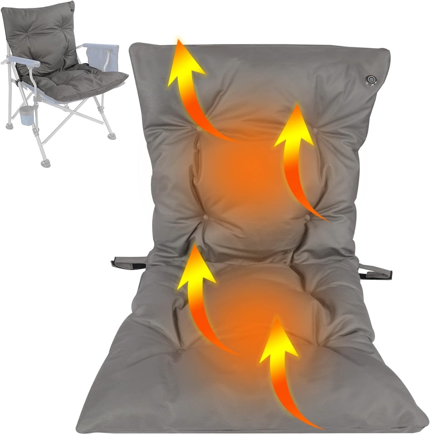 REDCAMP 22inch Heated Seat Cushion USB Outdoor Indoor, Extra Wide Portable Foldable Heating Stadium Seat Cushion Pad, Thick Warm Winter Chair Cushion for Home Office Sports Events