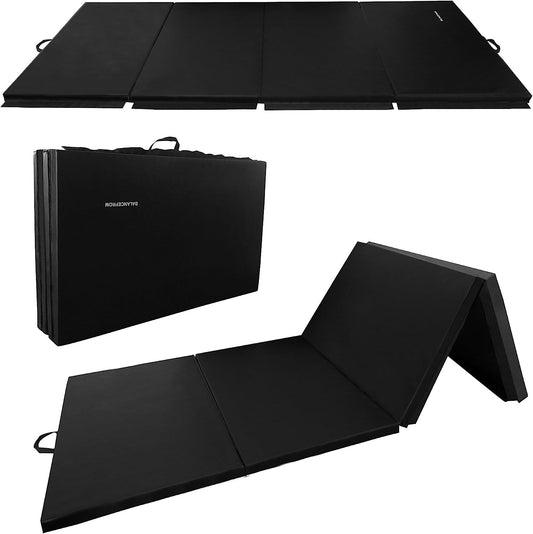 BalanceFrom GoGym All-Purpose 4'x10'x2" Gymnastics Gym Folding Exercise Mat, Black - $90