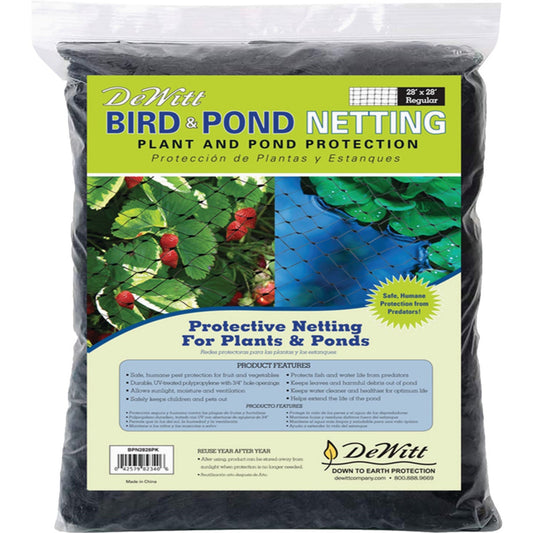 DeWitt 3/4 In. Mesh 28 Ft. x 28 Ft. Black Multi-Purpose Bird & Pond Netting