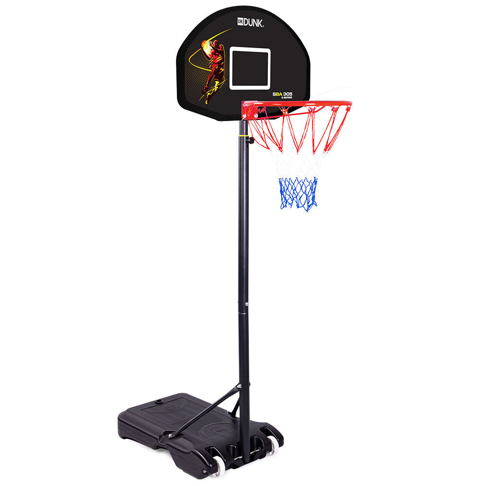 DrDunk Basketball Hoop Stand System Kids Height Portable Adjustable Ring Net