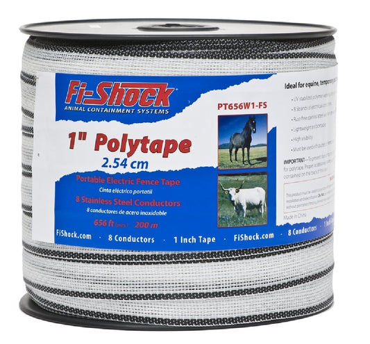 Zareba PT656W1-Z/FS Electric Fence Polytape, 656 Feet, White