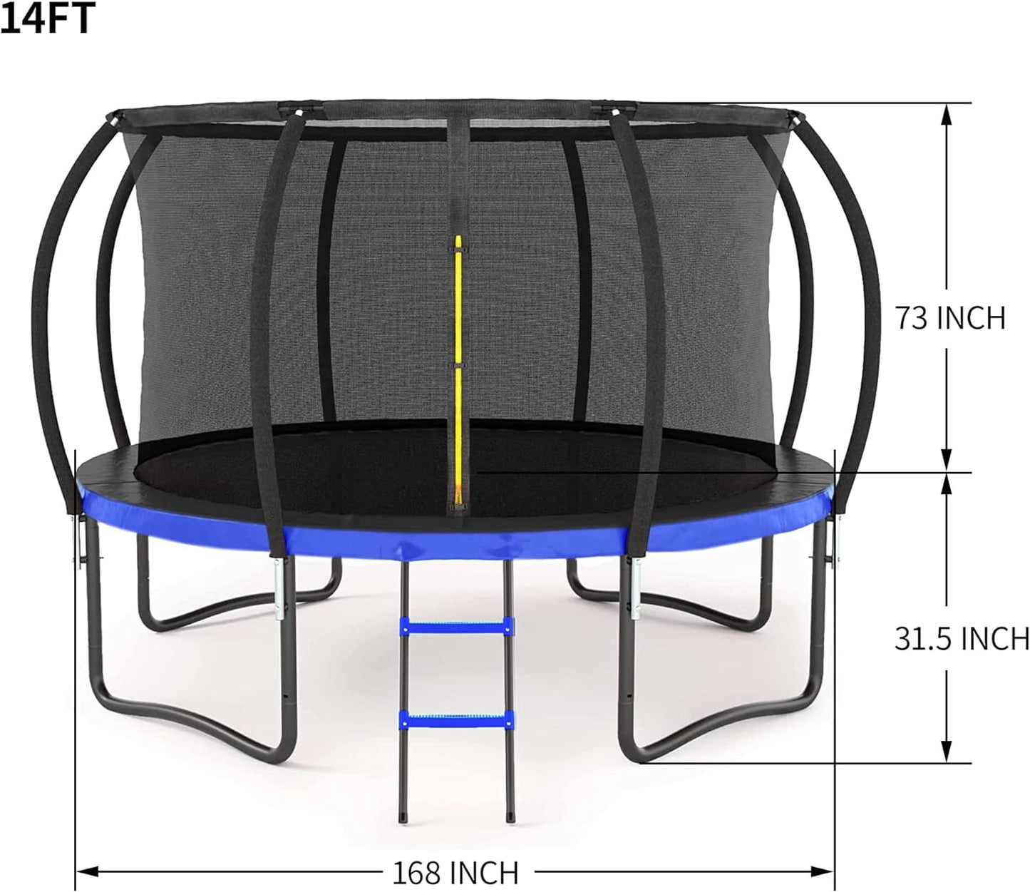 16FT Pumpkin Tranpoline for Adults Kids Tranpoline with Basketball Hoop, Outdoor Recreational Tranpolines, Fully Galvanized Anti-Rust Coating,Recreational Trampolines with Ladder